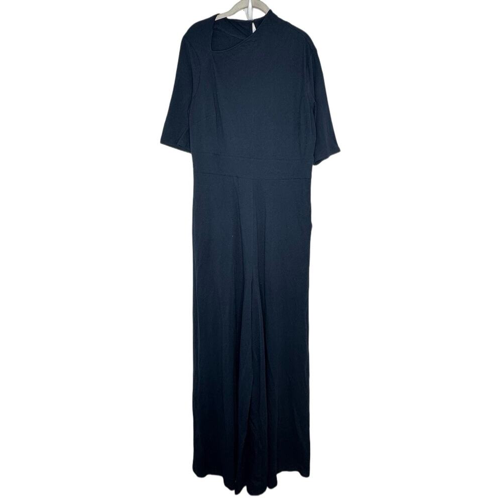 Zapelle Womens Jumpsuit Blue Strech Long Wide Leg Knit One-piece 16